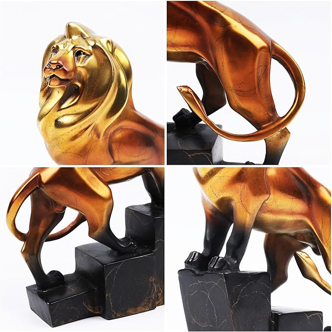 Lion Statues King of The Jungle Desktop Decorations for Home Office Study Room Living Room Office Home Decor